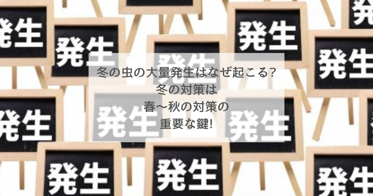 冬の虫の大量発生はなぜ起こる 冬の対策は春 秋の対策の重要な鍵 駆除専門業者プロープル
